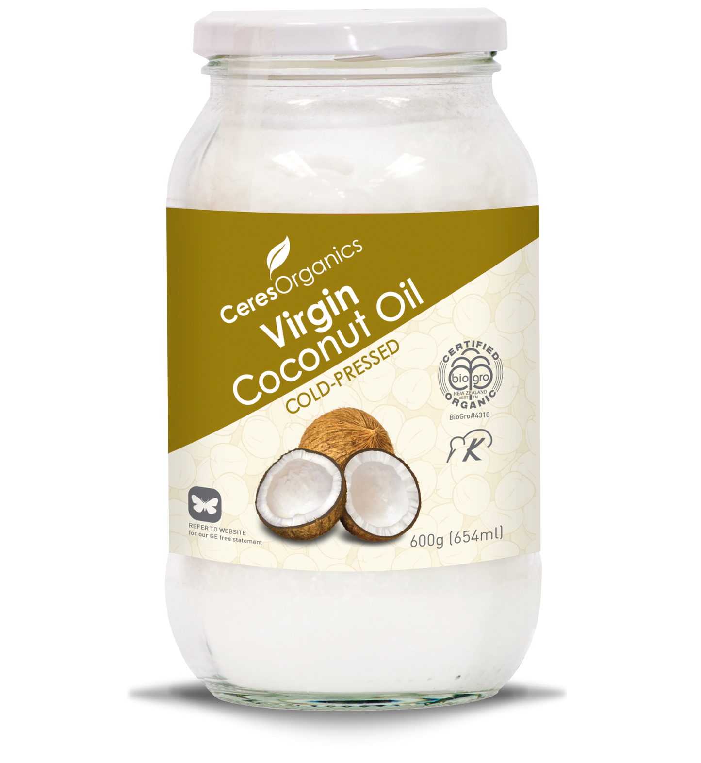 Organic Coconut Oil, Virgin Cold-Pressed - 600g