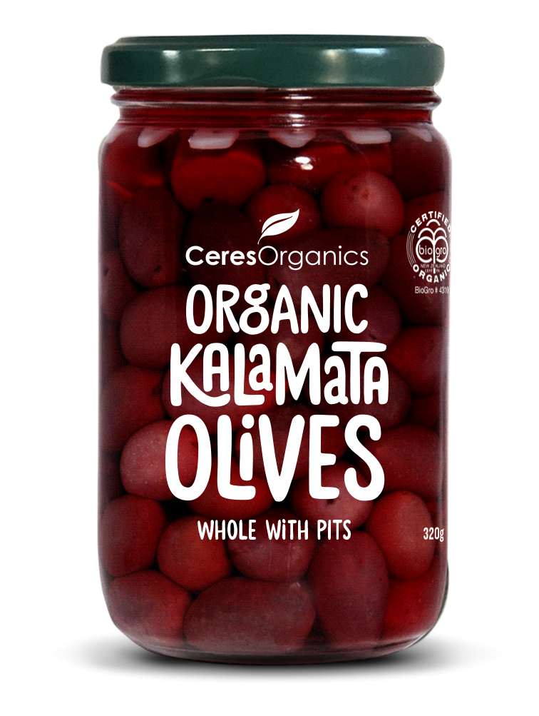 Organic Kalamata Olives, Whole (with pits) - 320g