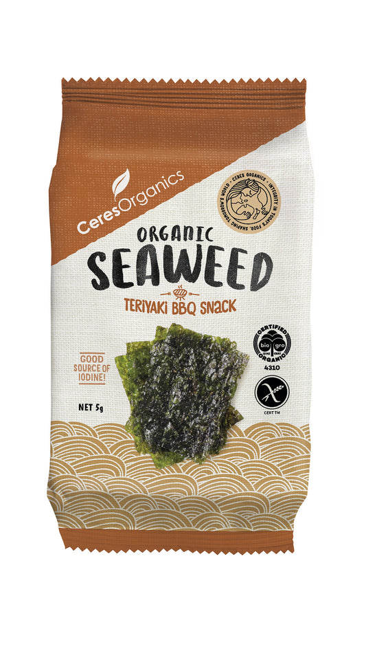 Organic Roasted Seaweed, Teriyaki Nori Snack - 5g