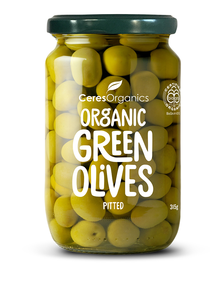 Organic Green Olives, Pitted - 315g
