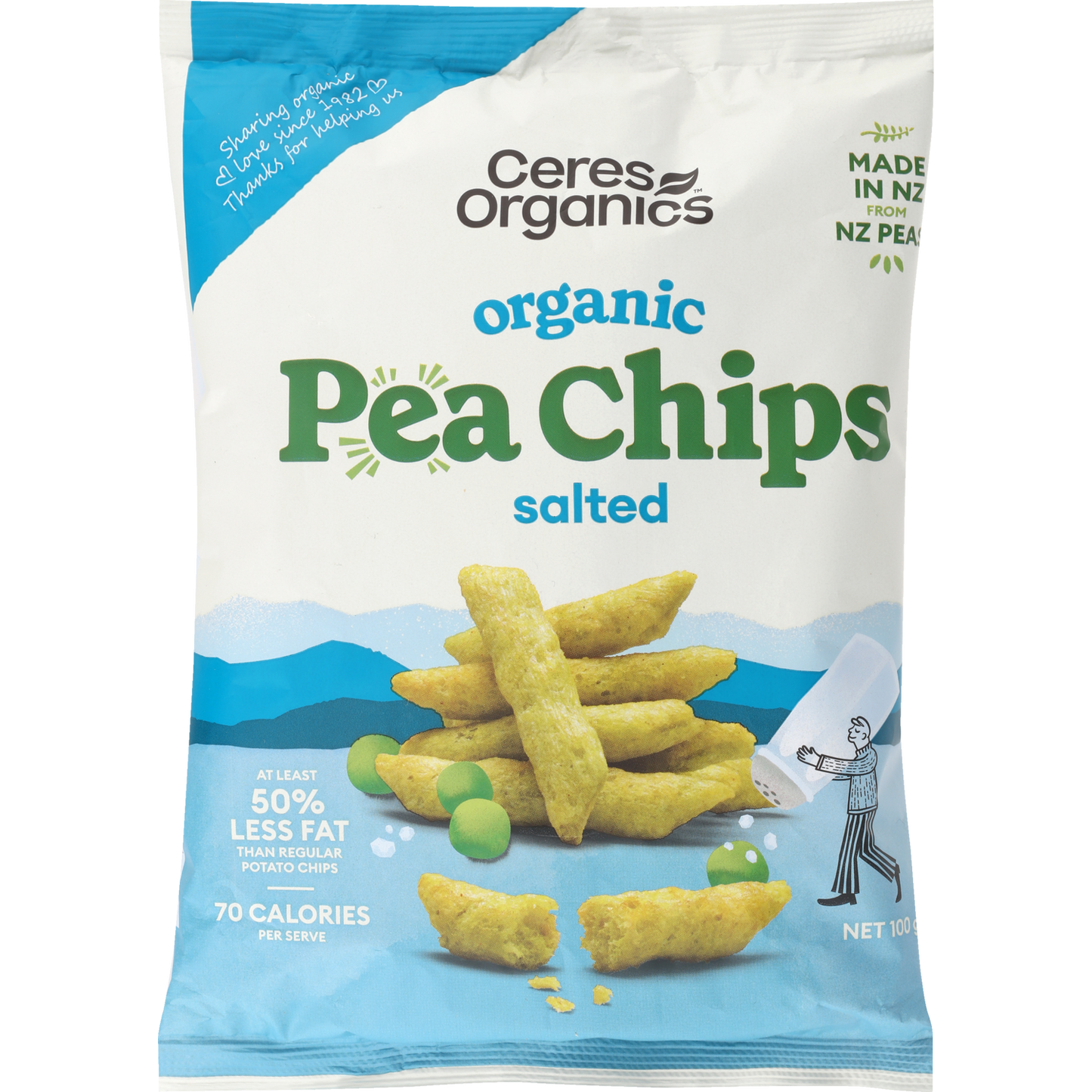 Organic Pea Chips, Salted - 100g