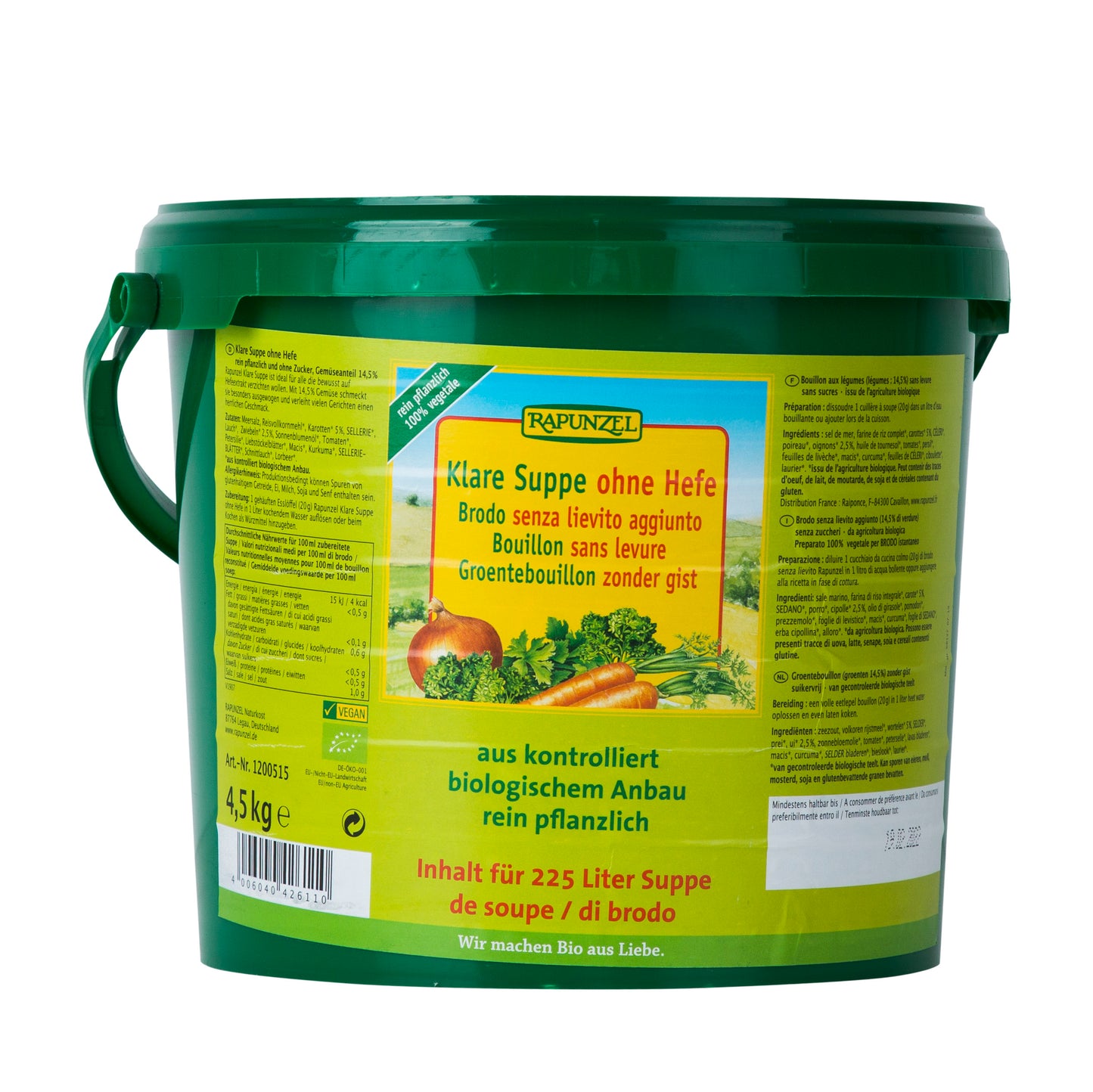 Vegetable Broth (Bouillon) w/out Yeast - 4.5kg